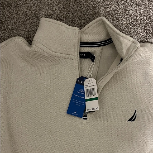 Nautica Men's Beige Zip-Up Sweater - Picture 3 of 4